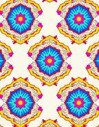 Vibrant Mandala Starburst Pattern Rug