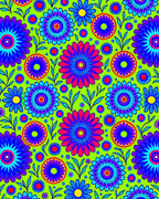 Vibrant Floral Pattern With Bold Colors Rug