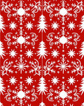 Red White Winter Snowflake Pattern Rug