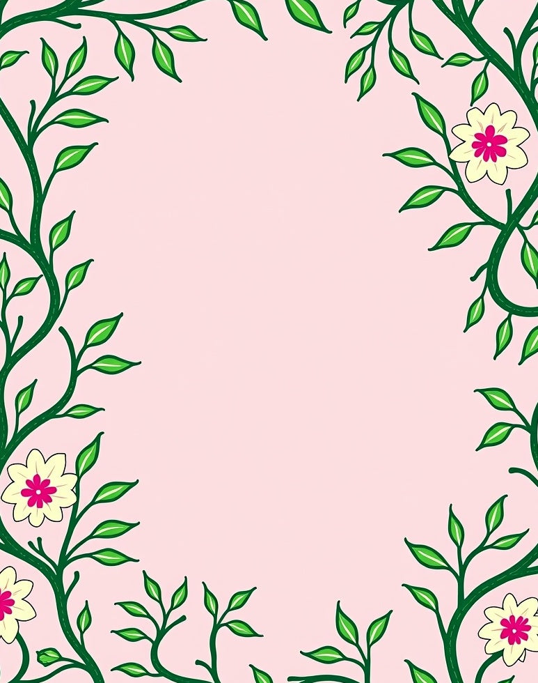 Whimsical Floral Vine Design Rug