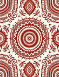 Intricate Red Floral Mandala Pattern Rug