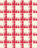 Classic Red And Cream Plaid Design Rug
