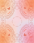 Whimsical Butterfly Floral Line Art Rug