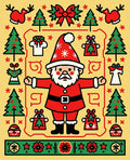 Retro Festive Christmas Pattern Design Rug