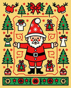 Retro Festive Christmas Pattern Design Rug