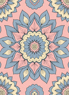 Pastel Mandala Floral Repeating Pattern Rug