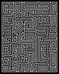 Sharp Black White Geometric Maze Rug