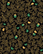 Golden Leaves Acorns Pattern Rug