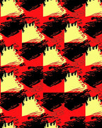 Bold Red Yellow Black Abstract Pattern Rug