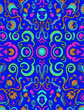 Vibrant Psychedelic Floral Swirl Pattern Rug