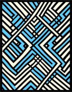Abstract Geometric Lines Rug