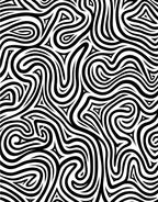 Abstract Black White Organic Swirls Rug