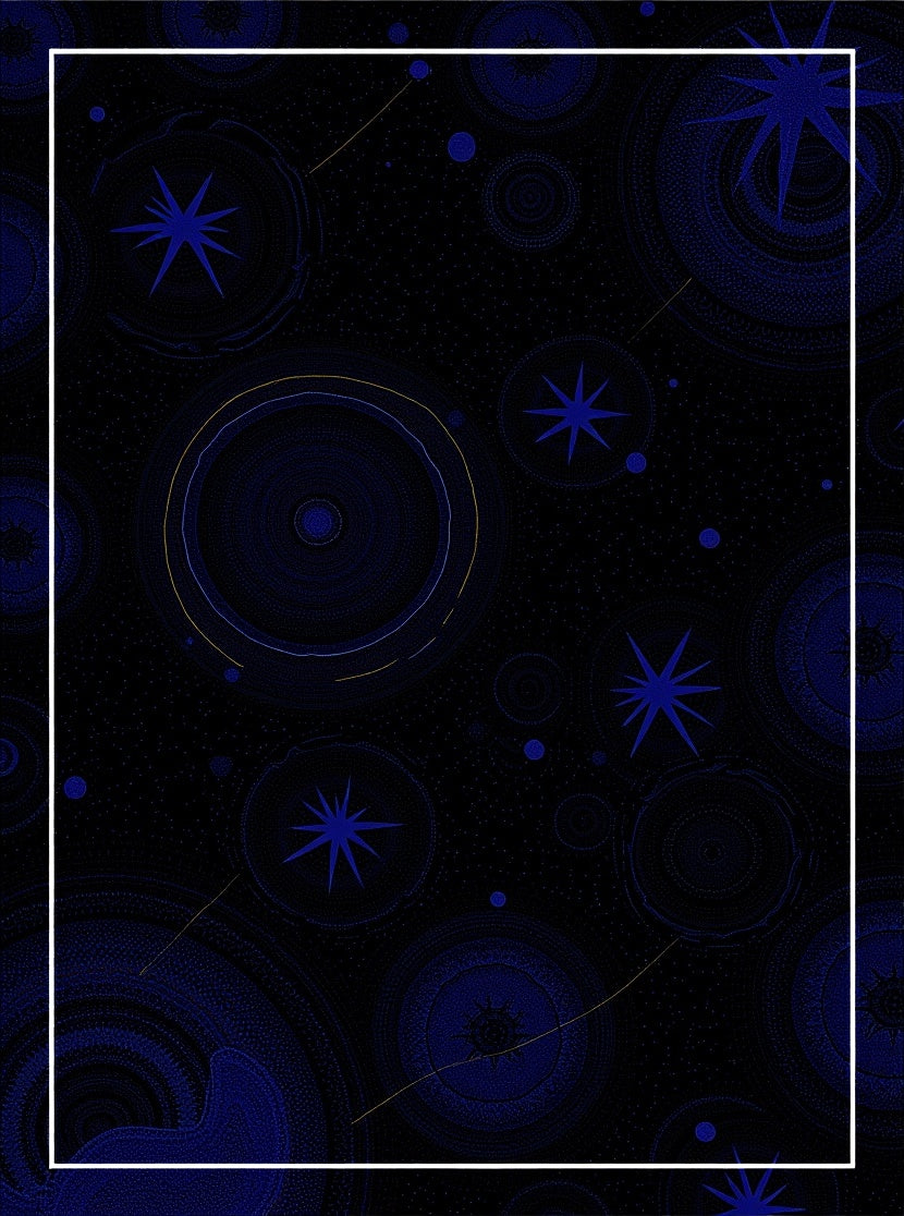 Deep Blue Starburst Abstract Pattern Rug