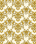 Golden Floral Scroll Pattern Rug
