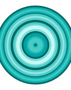 Teal Concentric Circles Abstract Rug