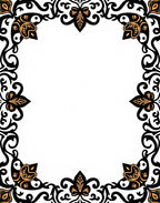 Ornate Black Gold Floral Scroll Rug