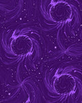 Deep Purple Swirling Galaxy Pattern Rug