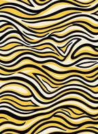 Bold Yellow Black Wavy Stripes Rug