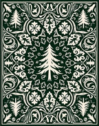 Elegant Trees Floral Symmetry Rug