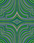 Wavy Green Yellow Blue Abstract Pattern Rug