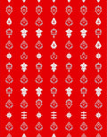 Red White Tribal Geometric Design Rug