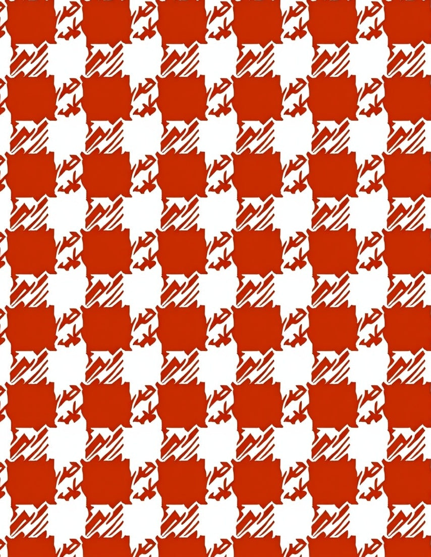 Red White Classic Checkered Pattern Rug