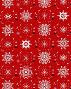 Red White Snowflake Pattern Design Rug