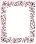 Ornate Floral Border Design With Leaves Rug