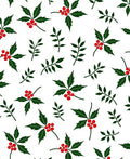 Green Leaf 2 Red Berry Pattern Rug