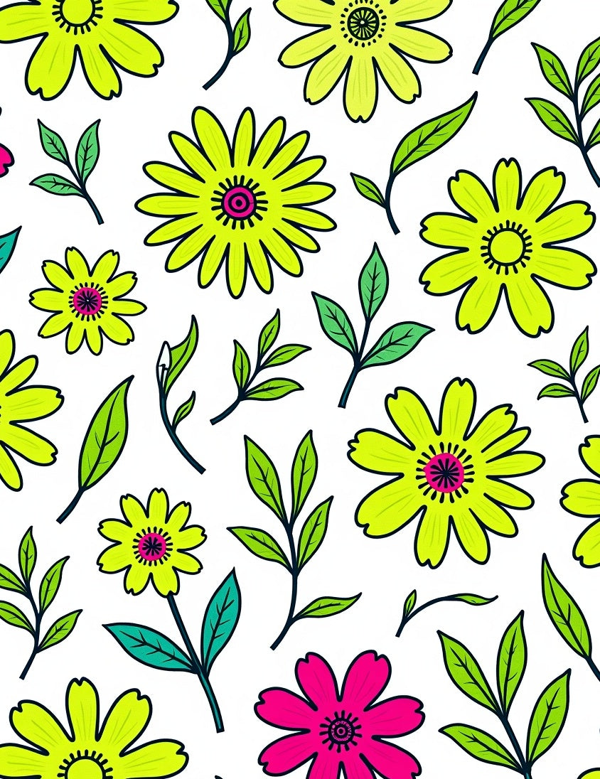 Bright Floral Pattern Rug
