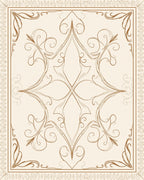 Elegant Swirl And Leaf Pattern Rug
