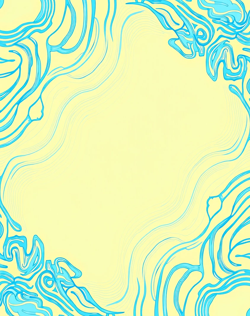 Wavy Blue Lines Abstract Design Rug