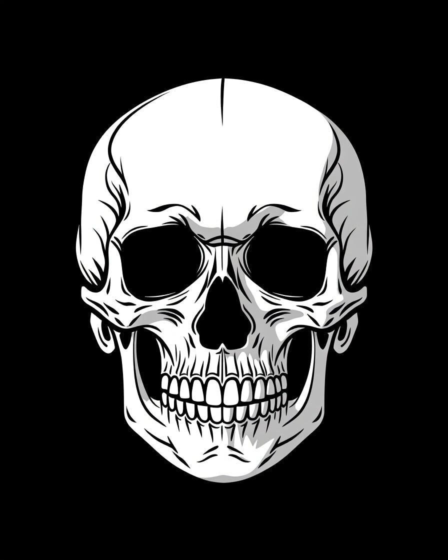 Monochromatic Skull Graphic Design Rug