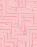 Pink Maze With Cartoon Bunnies Rug