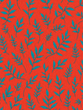 Vibrant Teal Leaf Patterned Rug