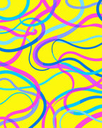 Bright Pink Blue Purple Swirl Pattern Rug