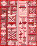 Geometric Red Maze Pattern Rug