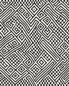 Abstract Black Cream Geometric Pattern Rug