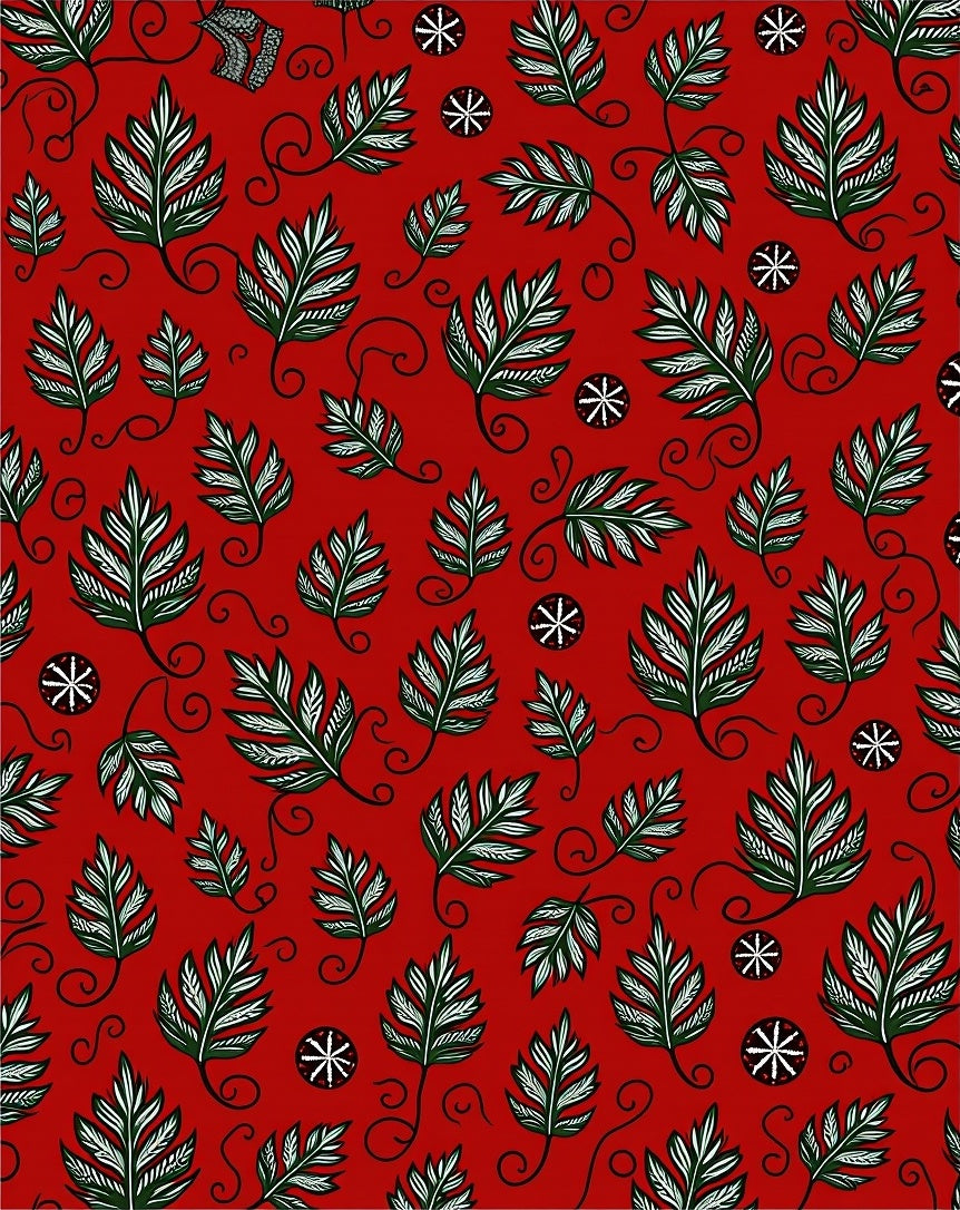 Red Fern Star Patterned Design Rug