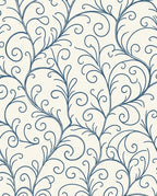 Elegant Blue Swirl Vine Pattern Rug