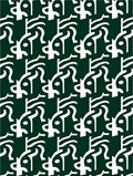 Dark Green Cream Abstract Swirl Pattern Rug