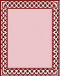 Ornate Burgundy Geometric Border Design Rug