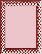 Ornate Burgundy Geometric Border Design Rug