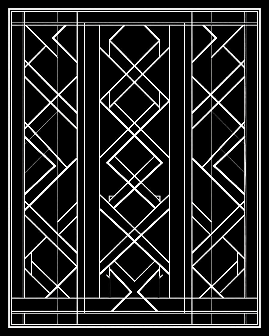 Angular Geometric Art Deco Pattern Rug