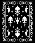 Ornate Black White Damask Pattern Rug