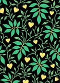 Whimsical Yellow Heart Leaf Vines Rug