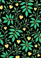 Whimsical Yellow Heart Leaf Vines Rug