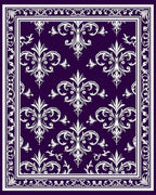 Elegant White Damask Pattern Rug
