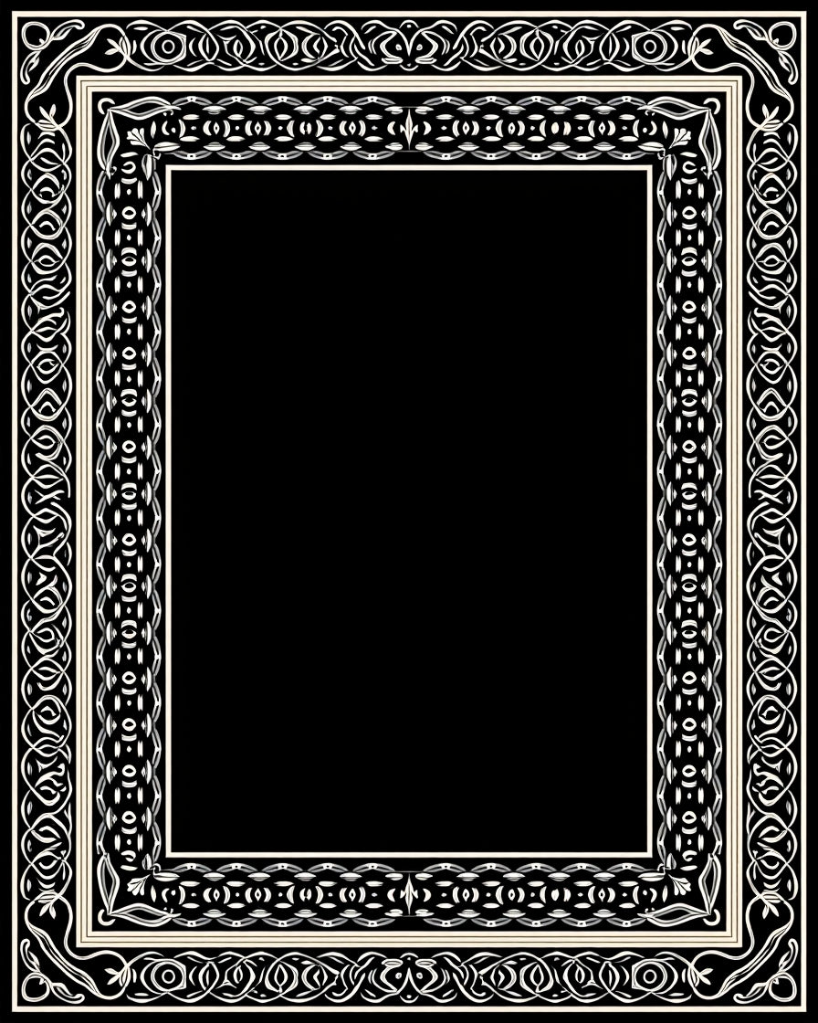 Ornate Geometric Border Design Rug