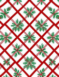 Red Pine Needle Snowflake Plaid Design Rug